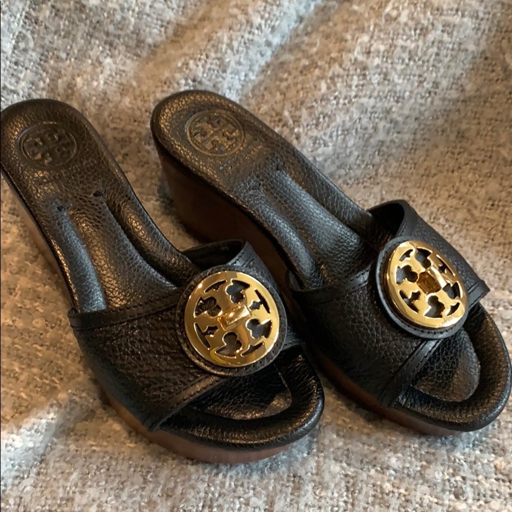 Tory Burch black wedge sandal